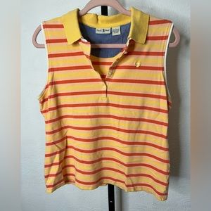 Duck Head Striped Sleeveless Polo Size Large